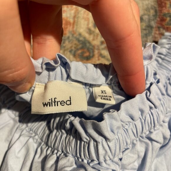 Wilfred Garance Blouse Light Blue off the Shoulder top size XS - Picture 4 of 6